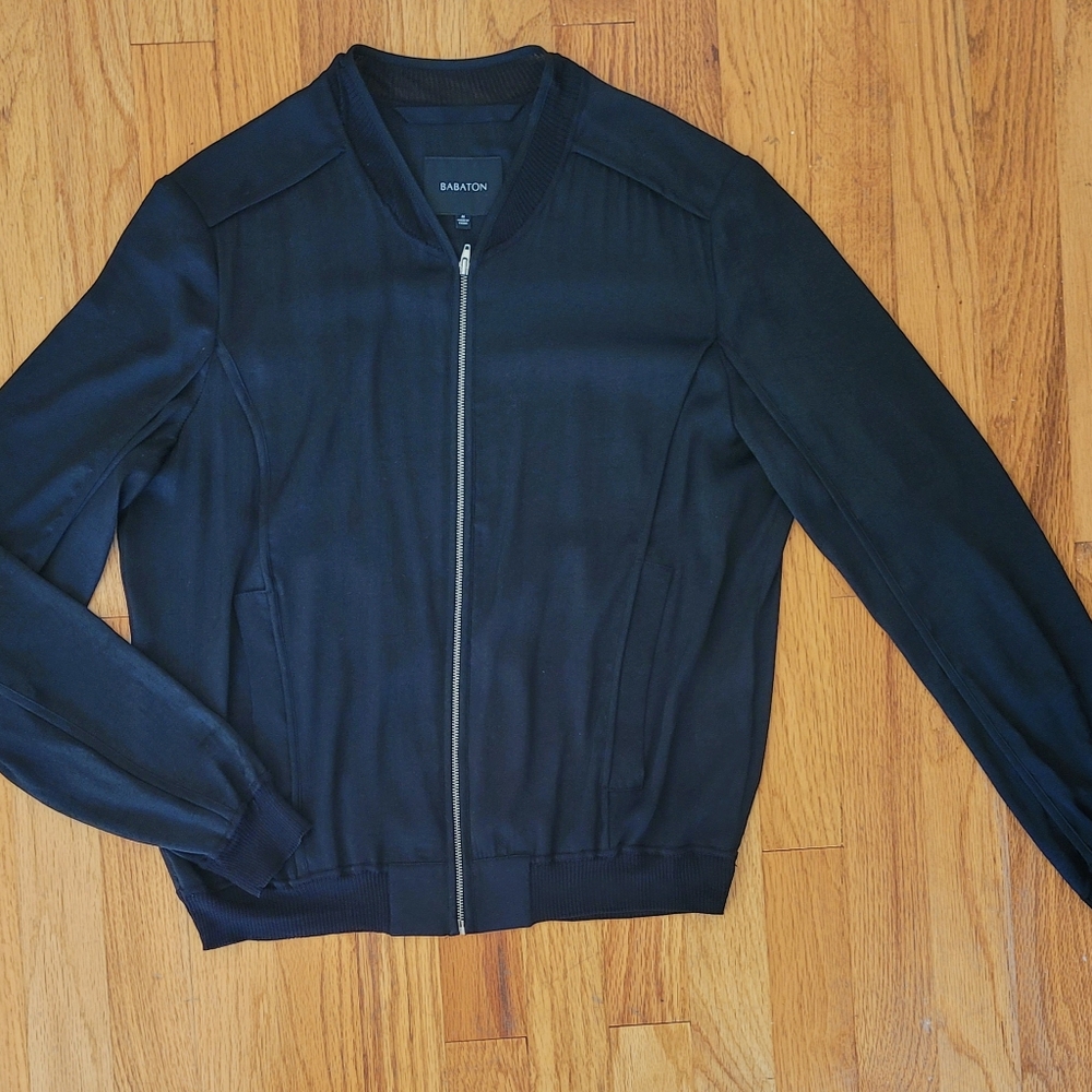 Babaton Zip Up Black Blouse With Pockets Size M